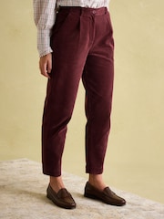 Joules Calla Burgundy Corduroy Tapered Trousers - Image 1 of 6