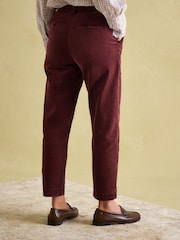 Joules Calla Burgundy Corduroy Tapered Trousers - Image 2 of 6
