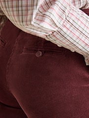Joules Calla Burgundy Corduroy Tapered Trousers - Image 5 of 6