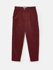 Joules Calla Burgundy Corduroy Tapered Trousers - Image 6 of 6