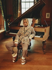 Joules Brown Herringbone Jersey Slim Leg Joggers - Image 4 of 10