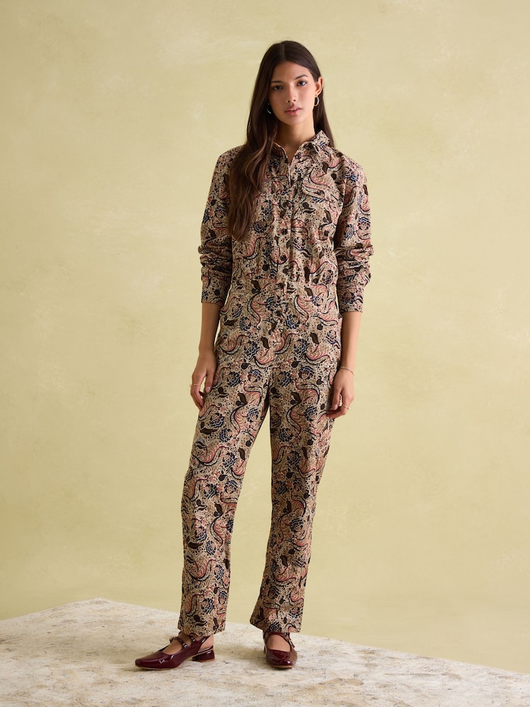 Joules Floral Paisley Corduroy 100% Cotton Jumpsuit - Image 1 of 8