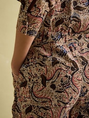 Joules Floral Paisley Corduroy 100% Cotton Jumpsuit - Image 6 of 8