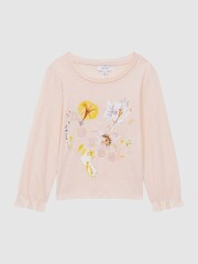 Reiss Ivory Print Rains 4-9 yrs Cotton Sequin Motif T-Shirt - Image 2 of 6