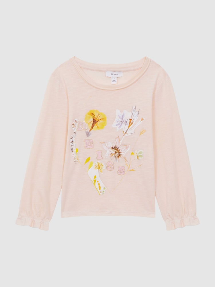 Reiss Ivory Print Rains 4-9 yrs Cotton Sequin Motif T-Shirt - Image 2 of 6