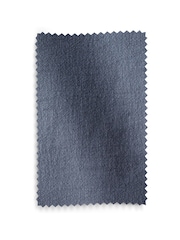 Blue Washed Cotton Linen Eyelet Lined Curtains - Image 6 of 6