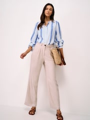 Crew Clothing Blue Bernice Linen-Cotton Shirt - Image 3 of 5