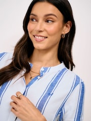 Crew Clothing Blue Bernice Linen-Cotton Shirt - Image 4 of 5