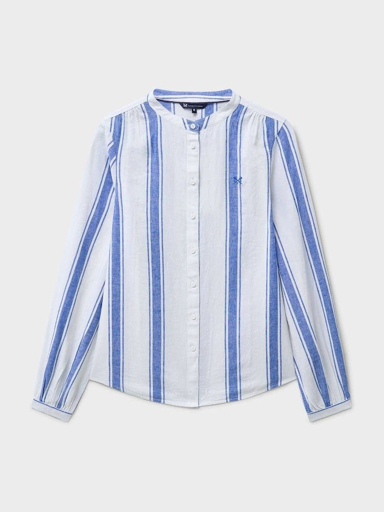 Crew Clothing Blue Bernice Linen-Cotton Shirt - Image 5 of 5
