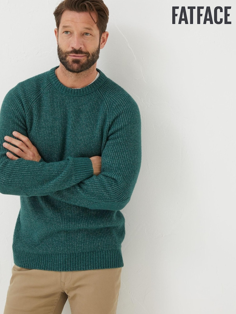 FatFace Green Hinton Crew Jumper - Image 1 of 5