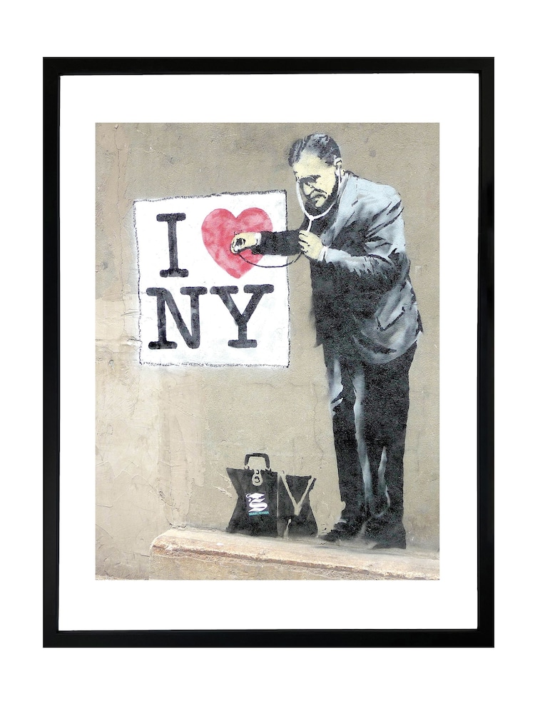 Brookpace Lascelles Black New York City Banksy Graffiti Wall Art - Image 2 of 2