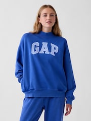 Albastru deschis - Hanorac oversized cu guler ușor ridicat și logo Gap VintageSoft - Imaginea 1 din 5