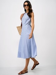 Vestido ajustado y acampanado de algodón Flo de Crew Clothing - Imagen 3 de 5