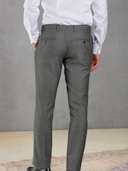 Grey Slim Signature Empire Mills 100% Wool Birdseye Suit: Trousers - Image 2 of 8