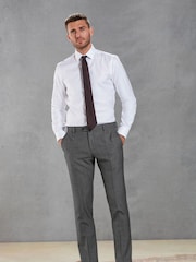 Grey Slim Signature Empire Mills 100% Wool Birdseye Suit: Trousers - Image 3 of 8