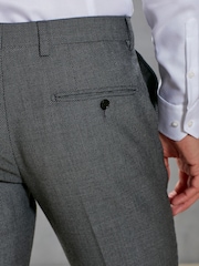 Grey Slim Signature Empire Mills 100% Wool Birdseye Suit: Trousers - Image 6 of 8
