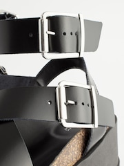 Black Ultra Chunky Flatform Sandals - Image 11 of 11