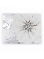 Art For The Home White Grey Bloom Canvas - Image 1 of 1