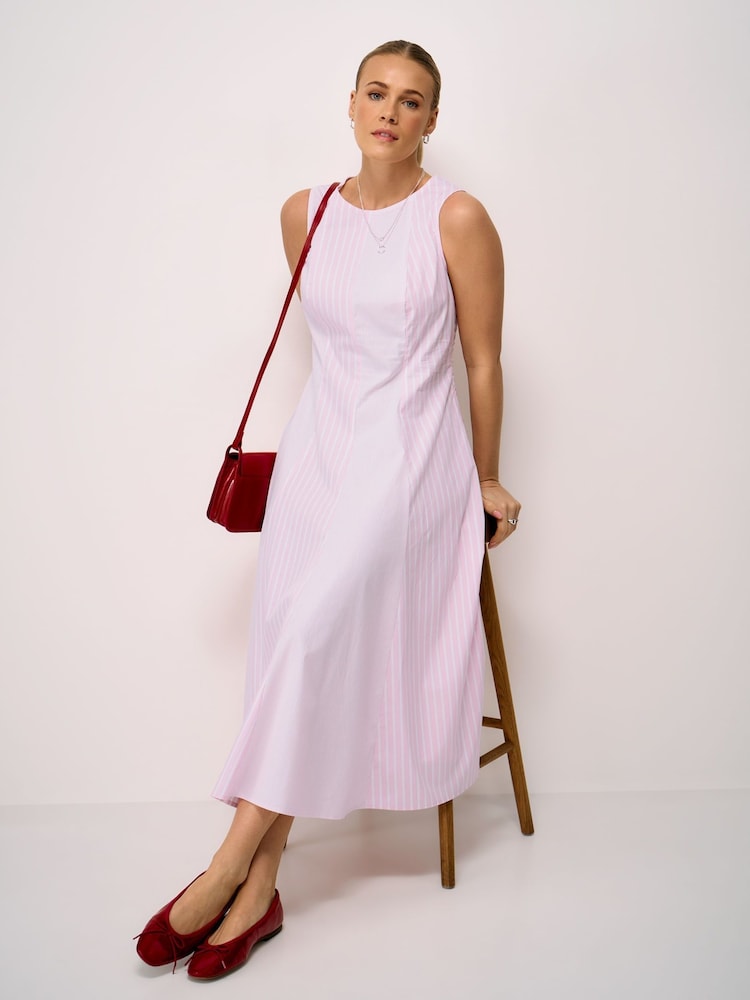 Crew Clothing Pink Flo Cotton Fit & Flare Dress - Image 1 of 5