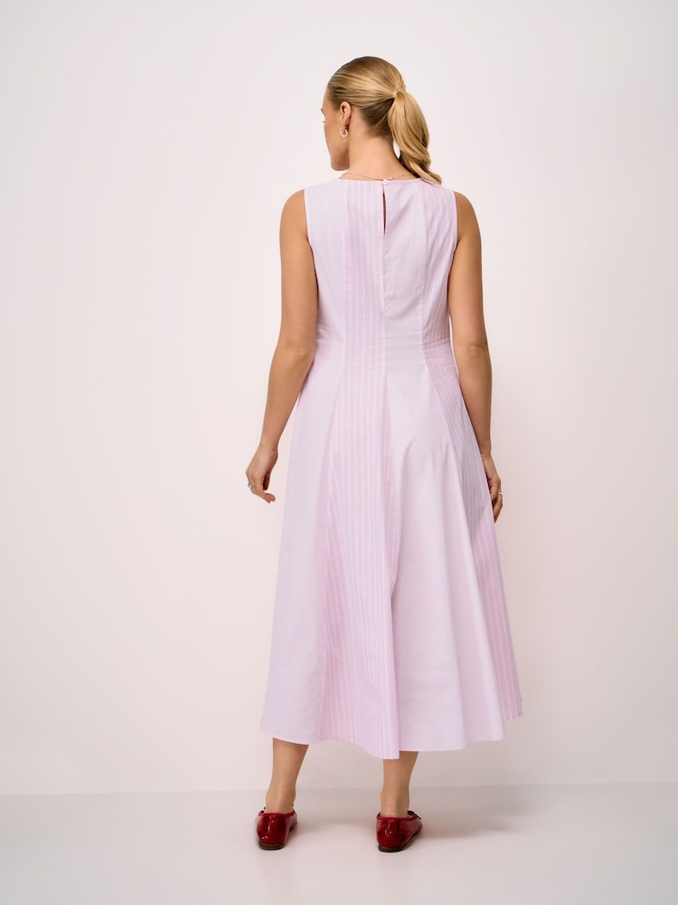 Crew Clothing Pink Flo Cotton Fit & Flare Dress - Image 2 of 5