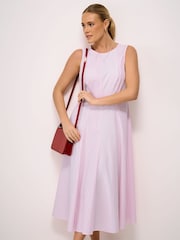Crew Clothing Pink Flo Cotton Fit & Flare Dress - Image 3 of 5