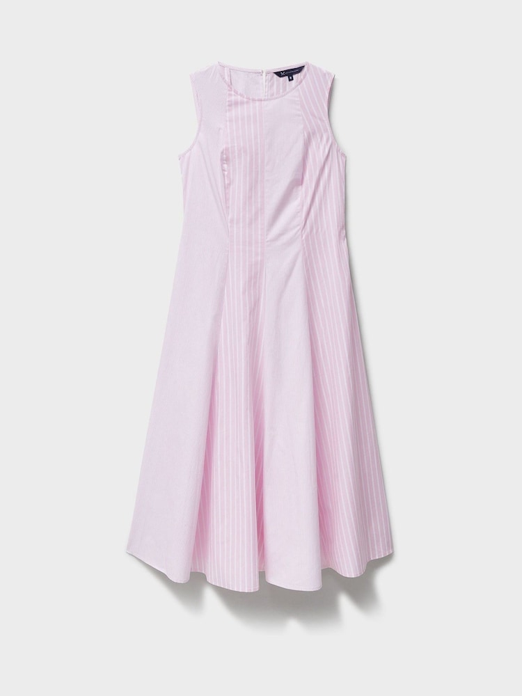 Crew Clothing Pink Flo Cotton Fit & Flare Dress - Image 5 of 5