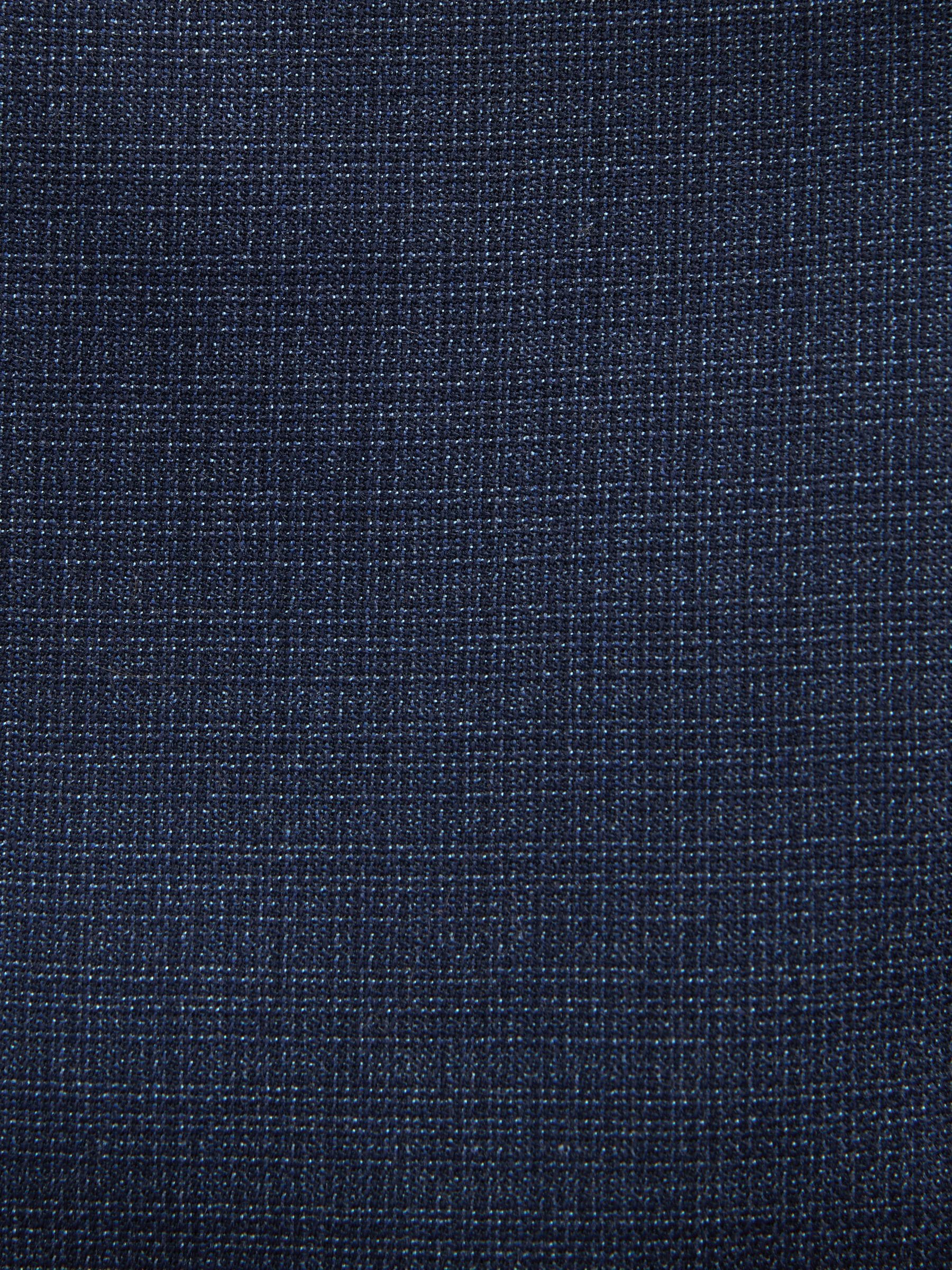 Blue Slim Fit Textured Wool Suit Jacket