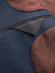 Blue Slim Fit Textured Wool Suit Jacket - Image 12 of 13