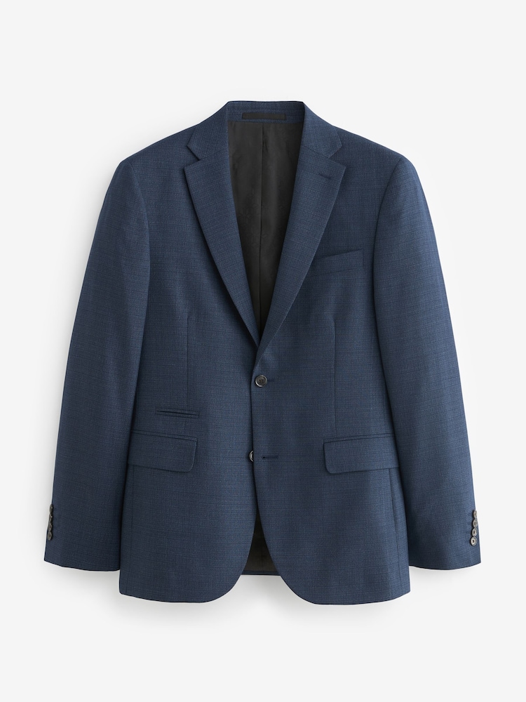 Bleu - Slim Fit (Slim Fit) - Veste de costume en laine texturée - Image 7 of 11
