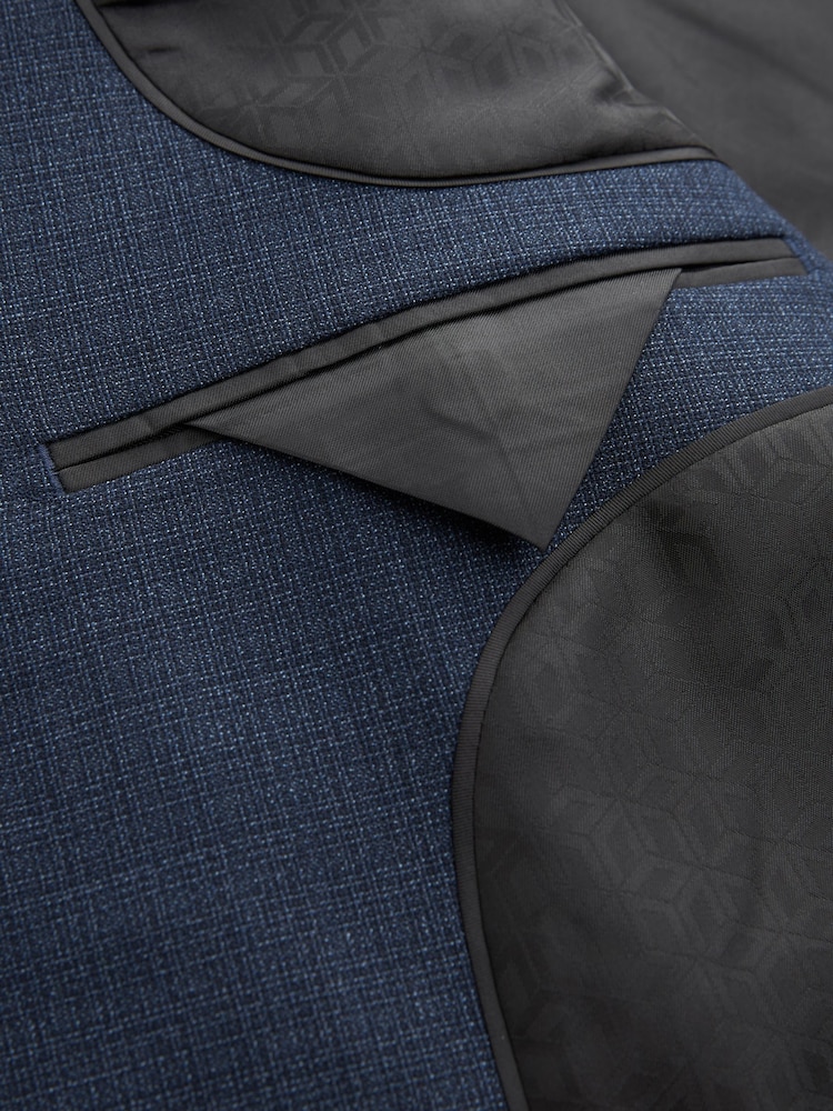 Bleu - Slim Fit (Slim Fit) - Veste de costume en laine texturée - Image 9 of 11