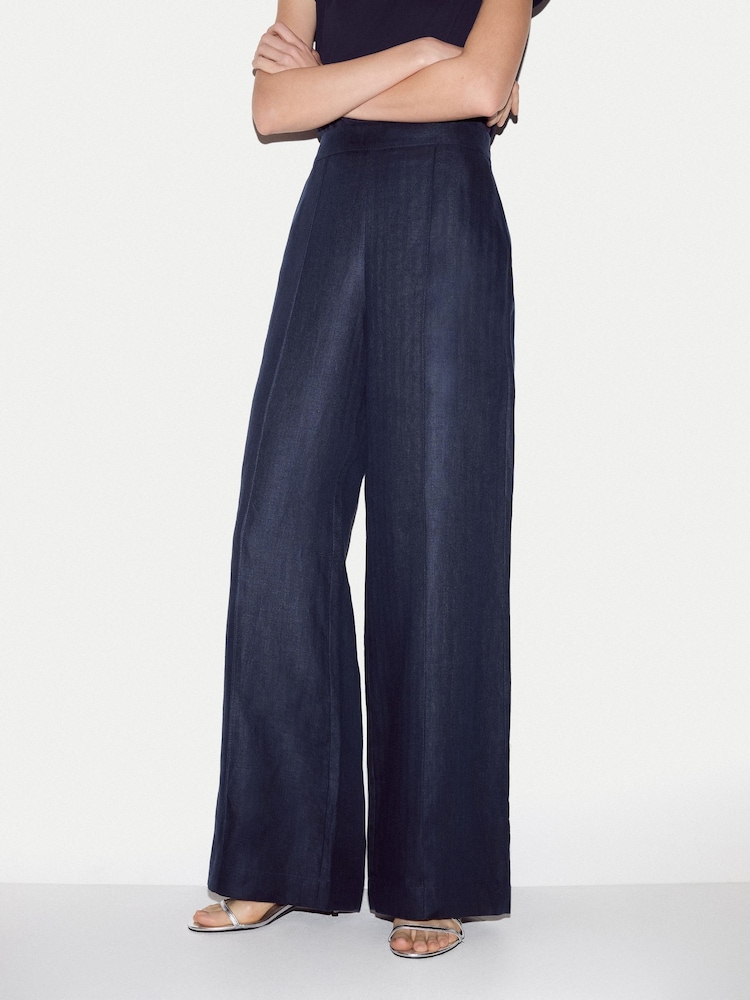 Jigsaw Blue Irish Linen Sailor Trouser - Image 1 of 4