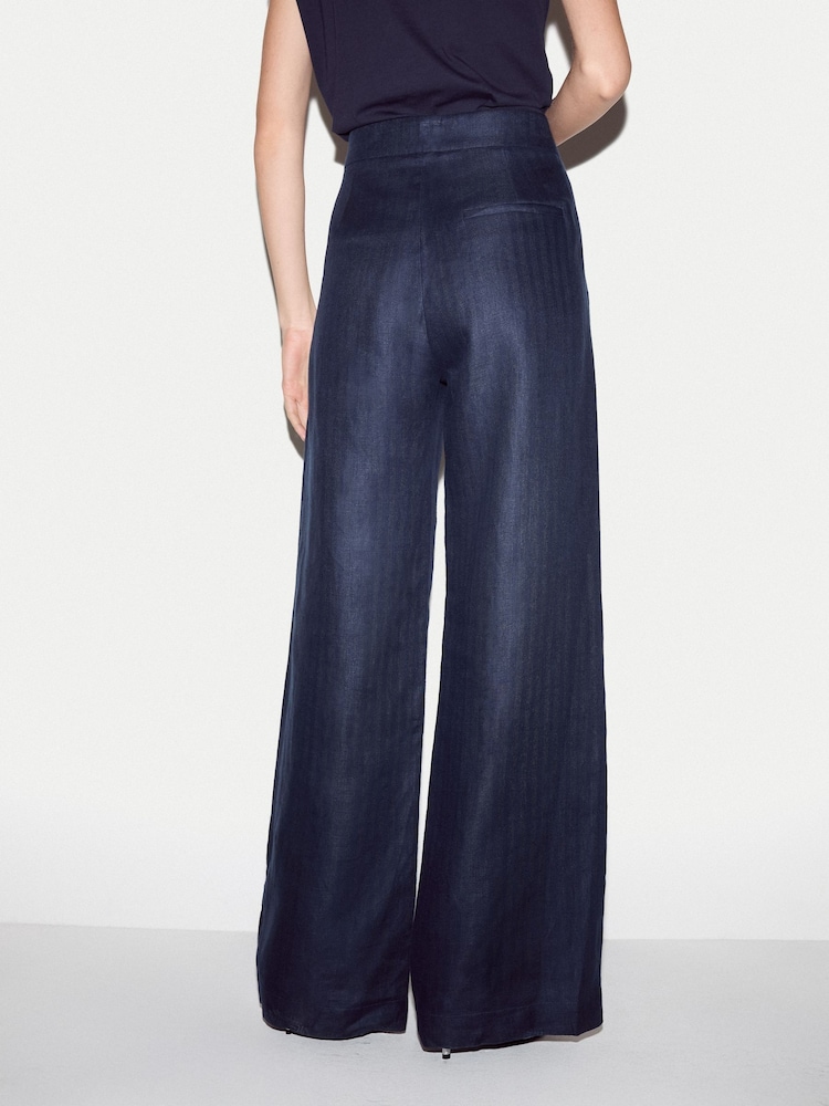 Jigsaw Blue Irish Linen Sailor Trouser - Image 4 of 4