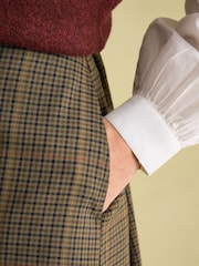 Joules Maize Check Skirt - Image 4 of 6