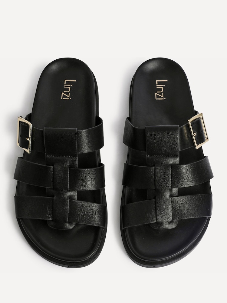 Linzi Black Restore Gladiator Slip-On Sandals - Image 5 of 5 Linzi Black Restore Gladiator Slip-On Sandals - Image 5 of 5