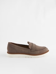 Neutral Brown Regular/Wide Fit Forever Comfort® Brogue Detail Chunky Sole Loafers - Image 1 of 5