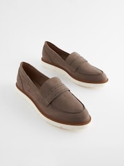 Neutral Brown Regular/Wide Fit Forever Comfort® Brogue Detail Chunky Sole Loafers - Image 2 of 5