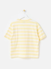 Oliver Bonas Orange Yellow & White Striped Orange Embroiderd T-Shirt - Image 4 of 8