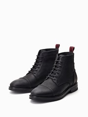 Base London Dudley Lace Up Toe Cap Boots - Image 3 of 6