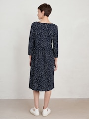 Seasalt Cornwall Blue Three Quarter Sleeve Brush Drawing Dress - Image 2 of 5