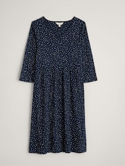 Seasalt Cornwall Blue Three Quarter Sleeve Brush Drawing Dress - Image 4 of 5