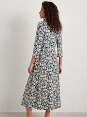 Seasalt Cornwall Blue Ava Jersey V-Neck Dress - Image 2 of 8