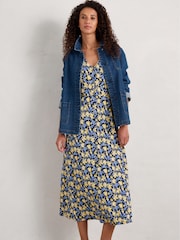 Seasalt Cornwall Blue Ava Jersey V-Neck Dress - Image 3 of 8
