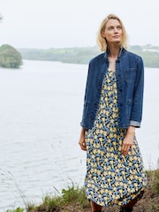 Seasalt Cornwall Blue Ava Jersey V-Neck Dress - Image 4 of 8
