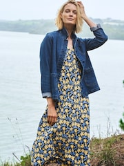 Seasalt Cornwall Blue Ava Jersey V-Neck Dress - Image 5 of 8