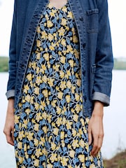Seasalt Cornwall Blue Ava Jersey V-Neck Dress - Image 6 of 8