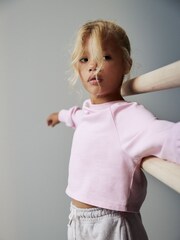 Pink Boxy Ruched Back Long Sleeve Cuffed T-Shirt (3-16yrs) - Image 7 of 10