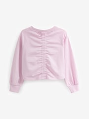 Pink Boxy Ruched Back Long Sleeve Cuffed T-Shirt (3-16yrs) - Image 9 of 10