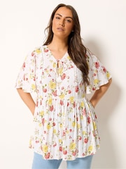 Yours Curve White Angel Sleeve Boho Top - Image 1 of 5