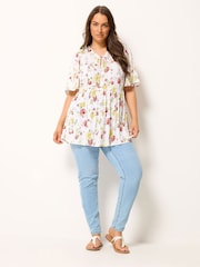 Yours Curve White Angel Sleeve Boho Top - Image 3 of 5