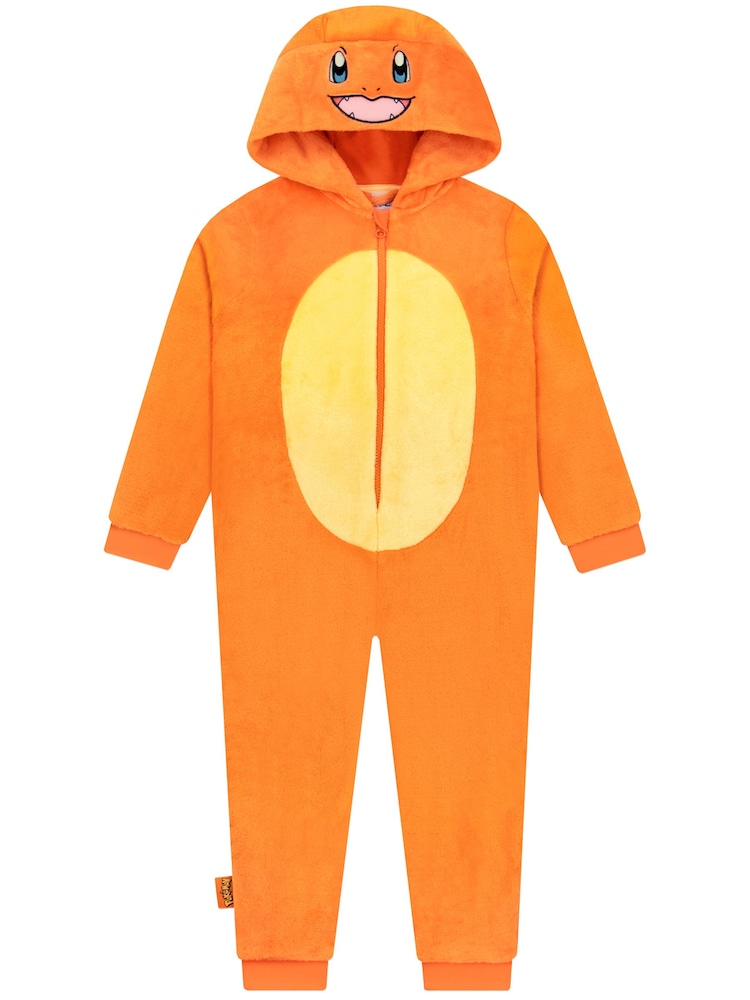 Character Orange Pokemon Charmander Fleece Onesie - Image 1 of 9
